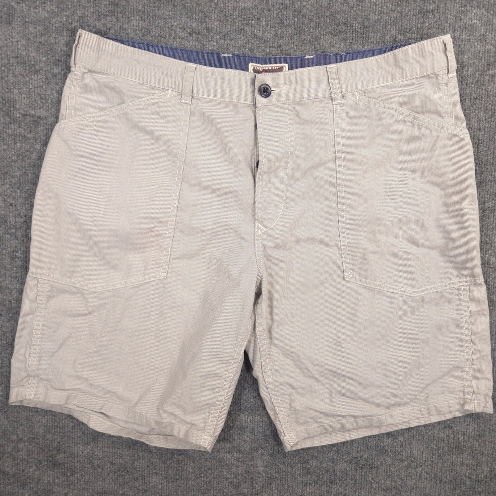 Wallace & Barnes Shorts Mens 38‎ Gray White Pinstripe Utility Pockets 9" Inseam